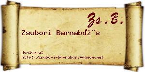 Zsubori Barnabás névjegykártya